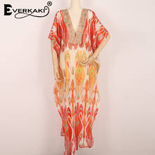 Everkaki Chiffon Boho Print Maxi Dress Women Summer Vestidos Beach Oversize Robe Lady Long Dresses Female Loose 2020 New Fashion 2024 - buy cheap