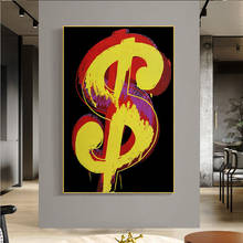 Signo de dólar de Andy Warhol, lienzo abstracto, pinturas en la pared, carteles artísticos e impresiones, imágenes artísticas modernas para decoración del hogar 2024 - compra barato