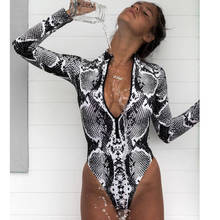 Sexy Print Zipper One Piece Swimsuit Long Sleeve Swimwear Sports Women Swimming Bathing Suit Beach Bather Surfing Swim Wear 2021 2024 - buy cheap