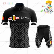 belgium jersey Breathable Quick Dry Kids Cycling Jersey Set Black Handsome Boys Cycling Clothing Boys Summer Bicycle KR INEOS 2024 - buy cheap