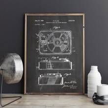 Canvas Wall Art Painting Home Nordic Poster Record Player Patent Blueprint Print Vinyl Record Player Picture Living Room Decor 2024 - buy cheap