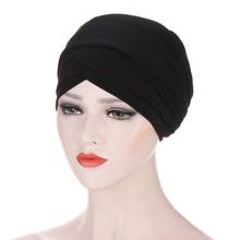 Muslim Turban Headwrap Hat for Women Pre-Tied Bandanas Chemo Beanies Caps Forehead Headscarf for Cancer Hair Accessories 2024 - buy cheap