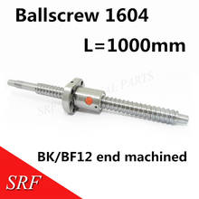 El mejor precio SFU1604 16mm tornillo de bola L1000mm: 1 piezas SFU1604 bola de plomo tornillo de L1000mm C7 + 1 piezas ballnut con BK/BF12 extremo mecanizado cnc 2024 - compra barato