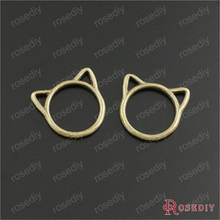 Wholesale 19.5*17mm Antique Bronze Plated Cat Head Zinc Alloy Ring Charms Pendants Diy Jewelry Findings 50 pieces(JM7836) 2024 - buy cheap