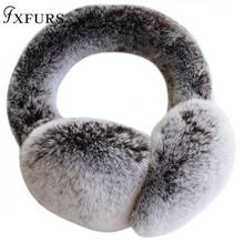 FXFURS 2020 New Fashion High Quality Unisex Real Rex Rabbit Fur Earmuffs Womens Real Fur Ear Warmer Winter Kids Warm Earmuffs 2024 - buy cheap