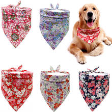 Fashion Print Floral Pattern Pet Cat Dog Bandana Collar Neckerchief Triangle Neck Scarf Saliva Towel Pet Fashion Accessories 2024 - купить недорого