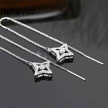 2020 SWA Fashion Jewelry High Quality Elegant Beating Heart Star Crystal Earrings Four-Pointed Star Tassel Earrings Female 2024 - buy cheap