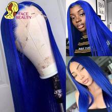 Blue Red Colored 13x6 Lace Front Wigs Pre Plucked 13x4 Lace Frontal Wig Human Hair Wigs For Black Women 30 32inch Remy Brazilian 2024 - buy cheap