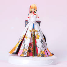 27cm Anime Figure Fate Stay Night Fate/Extella Saber Arturia Suit Ver. Action Figure With LED Base Statue Figure Model Toys 2024 - buy cheap