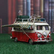 Figuritas de autobús de Metal para decoración del hogar, modelo clásico de autobús de Metal, artesanía de Metal, accesorios de fotografía, juguetes para niños, regalos de cumpleaños 2024 - compra barato