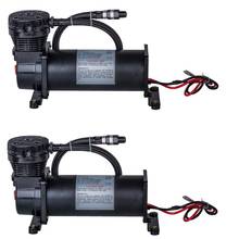 Compressor universal para suspensão de ar automotiva, 2 peças, preto, dc 12v, 480c, maxpower, 200 psi, 3/8 ou 1/4, bomba 2024 - compre barato