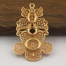 10pcs Brass Casted Butterfly Flower Stone Resin Base Charms Pendant Quality Gold Silver Color DIY Jewelry Crafts Accessories 2024 - buy cheap