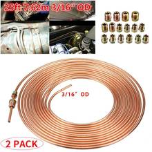 2 Pack 25Ft Copper Nickel Brake Line Tubing Kit 3/16 Inch OD + 30Pcs Fitting Nuts 2024 - buy cheap