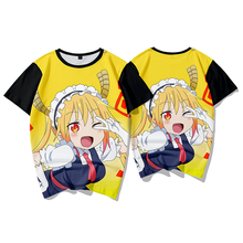 Camiseta casual de algodão do dragão kobayashi-san chi, camiseta unisex do dragão da matrícula kobayashi 2024 - compre barato