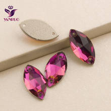 YANRUO-diamantes de imitación 3223 Navette fucsia, piedras de cristal para coser, piedras de cristal de imitación, piedras para coser, piedras para coser 2024 - compra barato