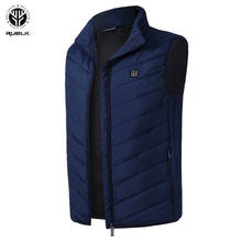 Man Fashion Veat Heating Vest Smart USB Charging Large Size Jacket Warm Heating Winter Cotton Jacket Men Winter Warm Vest Male 2024 - купить недорого