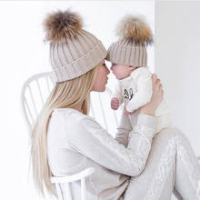 Вязаные шапки для младенцев мальчиков и девочек, зимние теплые мягкие шапки, детские шерстяные шапки для взрослых и матерей, хлопковая непромокаемая шапка для малышей 2024 - купить недорого