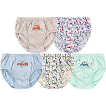 5pcs Cotton Child Underwear Boys Briefs Cartoon Striped Stretchy Panties Kid Clothes 3 4 5 6 7 8 9 10 11 12 Year Old OBU203101 2024 - buy cheap