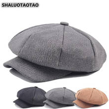 SHALUOTAOTAO унисекс качественные береты из искусственной кожи Snapback осень зима мода художника восьмиугольная шапка для мужчин и женщин Gorras 2024 - купить недорого