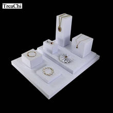 8Pcs/lot Fashion White PU Pendant Necklace Earring Board Stand Portable Jewelry Display Counter Showcase Ring Flower Holder 3 2024 - buy cheap