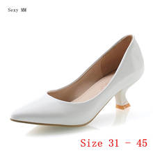 Med High Heels Women Pumps High Heel Shoes Stiletto Woman Wedding Shoes Small Plus Size 31 32 33 - 40 41 42 43 44 45 2024 - buy cheap