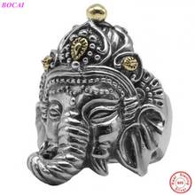 Bocaia s925 anel de prata esterlina para homens, tailandês, personalidade, elefante retrô, nariz, deus, abertura masculina, anel de prata tailandês 2024 - compre barato
