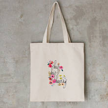 Letter Flower Print Women Package Elegant Canvas Bag Handbags Japanese Literary Shoulder Bags Casual Shopping Tote Girls Beige 2024 - buy cheap