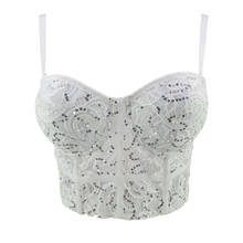 Women Crop Top To Wear Out Bra Summer Lace Mesh Sexy Push Up Bustier Camis Corset Tops Casual Patchwork Female Top Mujer 8849 2024 - buy cheap