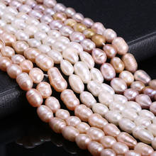 8-9mm Natural Freshwater Cultured Pearl Beads Rice Shape 100% Natural Pearls for Jewelry Making DIY Necklace Strand 13 Inches 2024 - buy cheap