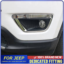 Car Accessories Front Fog Lamp Eyebrow Decorative Trims Cover Strips For Jeep Compass 2017 2018 2019 2020 2021 2024 - buy cheap