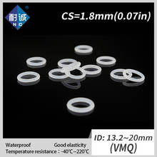 5PCS/lot Silicone rubber oring VMQ CS 1.8mm ID13.2/14/15/16/17/18/19/20mm O Ring Gasket Silicone O-ring waterproof 2024 - buy cheap