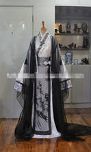Черно-белый бамбуковый мужской костюм Tao Zui с чернильным принтом, старинные китайские детские бриллианты для мужчин, косплей Vocaloid 2024 - купить недорого