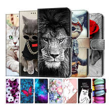 Painted Leather Flip Case For Xiaomi Redmi Note 10S 10 Pro Max 9T 9 Pro 9S 8T 8 Pro Cute Cat Wallet Card Holder Stand Book Cover 2024 - buy cheap