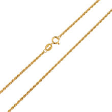 Ожерелье из настоящего желтого золота 18 К, женское ожерелье с веревкой на удачу, цепочка с плетением 1,5 мм w 40 см/45 см 2024 - купить недорого