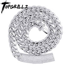 TOPGRILLZ 12mm Newest Long Box Clasp Micro Pave Iced Out CZ Cuban Link Necklaces Luxury Bling Chain Hip Hop Rock Jewelry 2024 - buy cheap