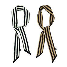 Long handbag scarf ribbon 2021 spring and summer new stripe printing ladies silk scarf beach outing neck scarf headband M0 2024 - buy cheap