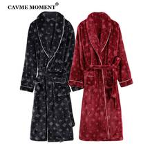 CAVME-Bata de franela personalizada para mujer, Kimono largo de talla grande para novia y boda, ropa de dormir, camisón de Color rojo vino y negro 2024 - compra barato