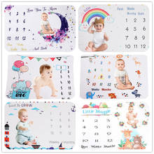 Manta mensual de franela suave con impresión para bebé, Fondo de fotografía de recuerdo, 100x75CM 2024 - compra barato