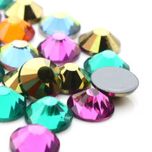 Diamantes de imitación de cristal plano, todos los tamaños, calidad AAAAA, fijación en caliente, Strass, fijación por calor, para ropa y tela 2024 - compra barato