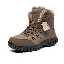 Botas de neve masculinas, calçado quente de inverno com solado tático militar, à prova d'água, para caminhada ao ar livre 2024 - compre barato