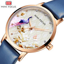 MINI FOCUS-reloj de cuarzo azul para mujer, accesorio de marca superior de lujo, correa de cuero, reloj de pulsera informal resistente al agua, regalo para niña 2024 - compra barato