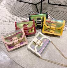 Women Laser Crossbody Bag, Chic Shiny Holographic Shoulder Bag Handbag with Chain Strap 2024 - buy cheap