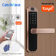 Electronic Bluetooth Fingerprint Door Lock Code,Card, Key Touch Screen Digital Password Lock WIFI Smart Lock with Tuya Smart APP 2024 - buy cheap