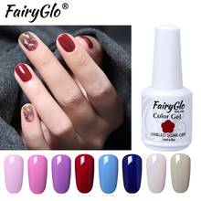 FairyGlo 15ML Pure Color UV Gel Varnish Soak Off Nail Gel Polish Vernis Semi Permanent Nail Art Gel Nail Polish Manicure Lacquer 2024 - buy cheap