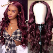 NEW 99J Burgundy Brazilian Body Wave Lace Front Human Hair Wigs For Women 13x1 T part Lace Wigs Pre Plucked With Baby Hair 2024 - buy cheap