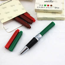12 pces vermelho café verde cartucho de tinta jinhao limitado edtion caneta fonte portátil cartuchos de tinta com caixa de presente 2024 - compre barato