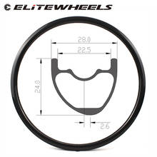 ELITEWHEELS-llanta de fibra de carbono para bicicleta de montaña, accesorio ultraligero de 280g, 27,5er, 28mm de ancho, 24mm de profundidad, 650B, sin gancho 2024 - compra barato