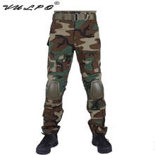 Vulpo camuflagem militar calças de combate calças dos homens calças táticas do exército com joelheiras removíveis 2024 - compre barato