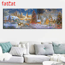 FATCAT Christmas town scenery large 5D Diy Diamond Painting Full Square Round Rhinestone Embroidery sale Needlework Decor AE2378 2024 - buy cheap