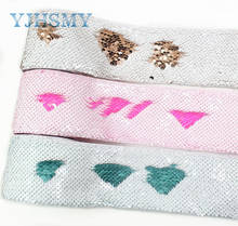 YJHSMY I-19619-1384,Printing Sequin Shiny Glitter Cartoon 75mm(3") Ribbon DIY Hairbows Accessories Wedding Party Decoration 2y 2024 - buy cheap